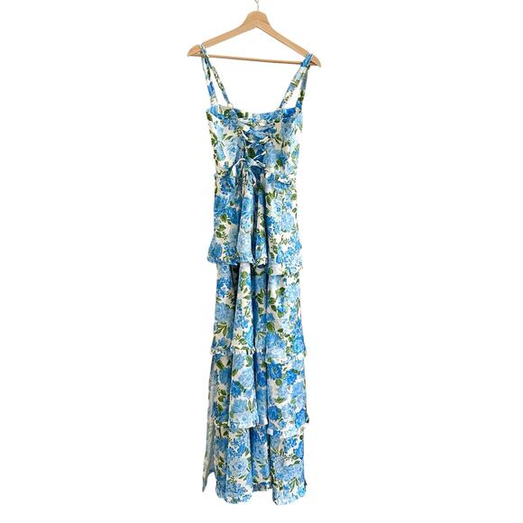 Show Me Your Mumu Lady Corset Dress in Cottage Floral Blue M - Picture 7 of 11